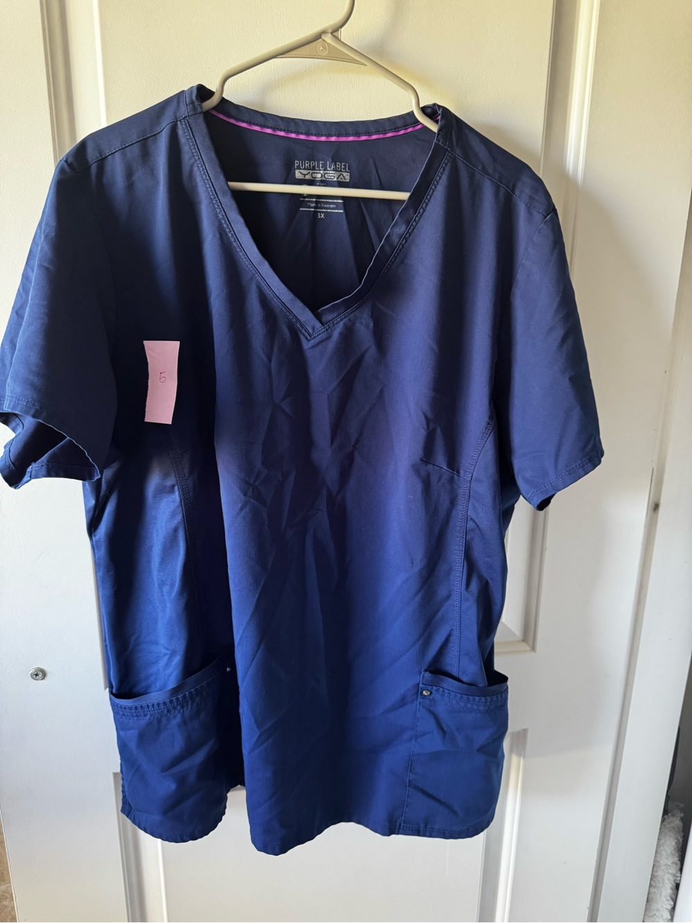 healing hands Navy Blue V‑Neck Medical Scrub Top